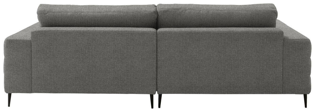 ECKSOFA in Flachgewebe Hellgrau  253/177 cm  - Hellgrau/Schwarz, Design, Textil/Metall (253/177cm) - Dieter Knoll