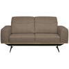 2-SITZER-SOFA in Echtleder Hellbraun  - Hellbraun/Schwarz, Design, Leder/Holz (174/76-97/102cm) - Novel