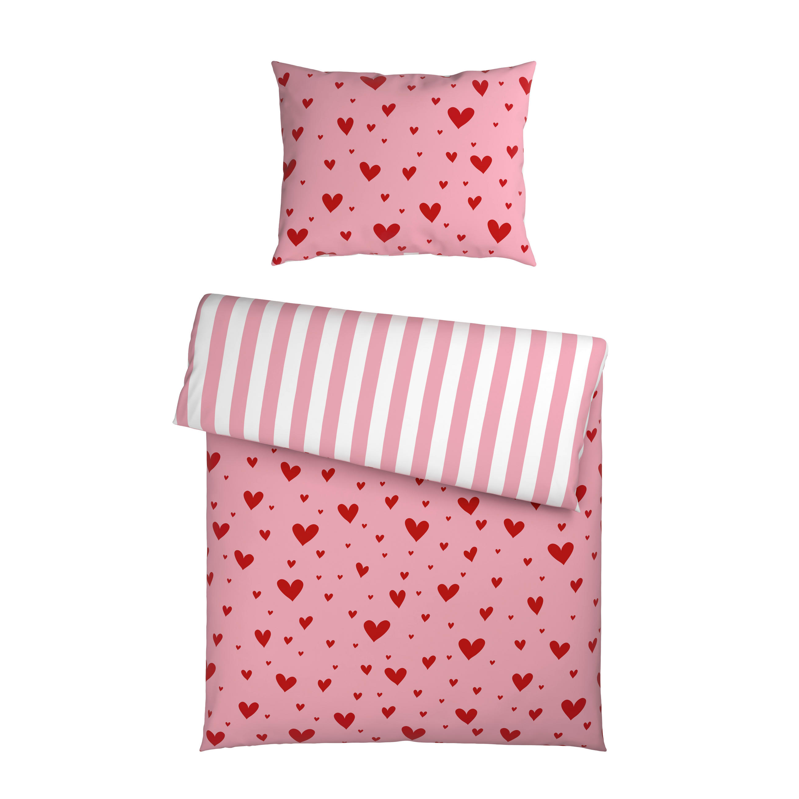 WENDEBETTWÄSCHE 3-teilig Renforcé 140/200 cm  - Rosa, Trend, Textil (140/200cm) - Esposa