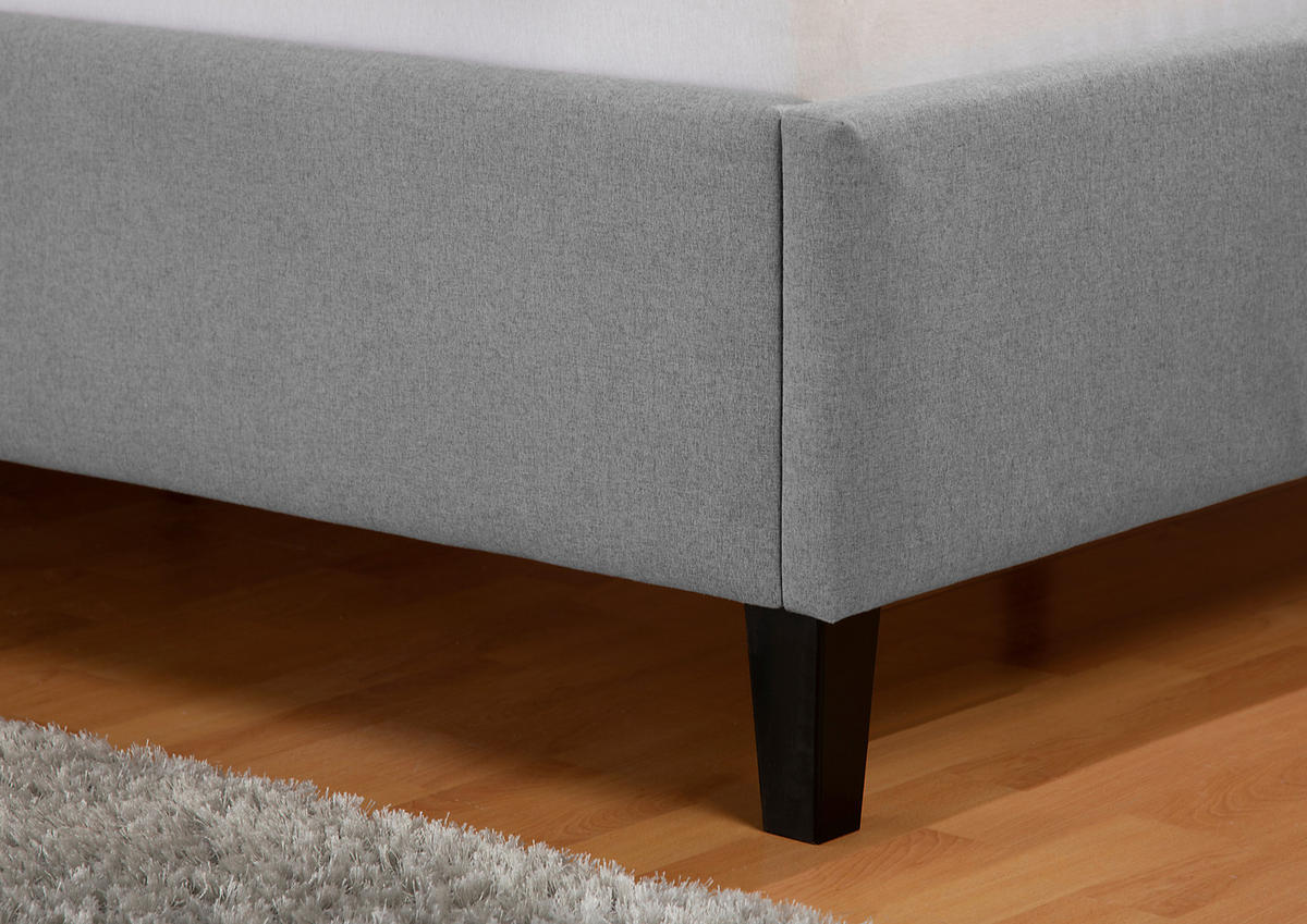 POLSTERBETT 140/200 cm,  in Grau,  - Schwarz/Grau, MODERN, Holz/Textil (140/200cm) - Livetastic