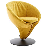 STUHL  in Velours, Bouclé  - Gelb/Nickelfarben, Design, Textil/Metall (70/82/65cm) - Koinor