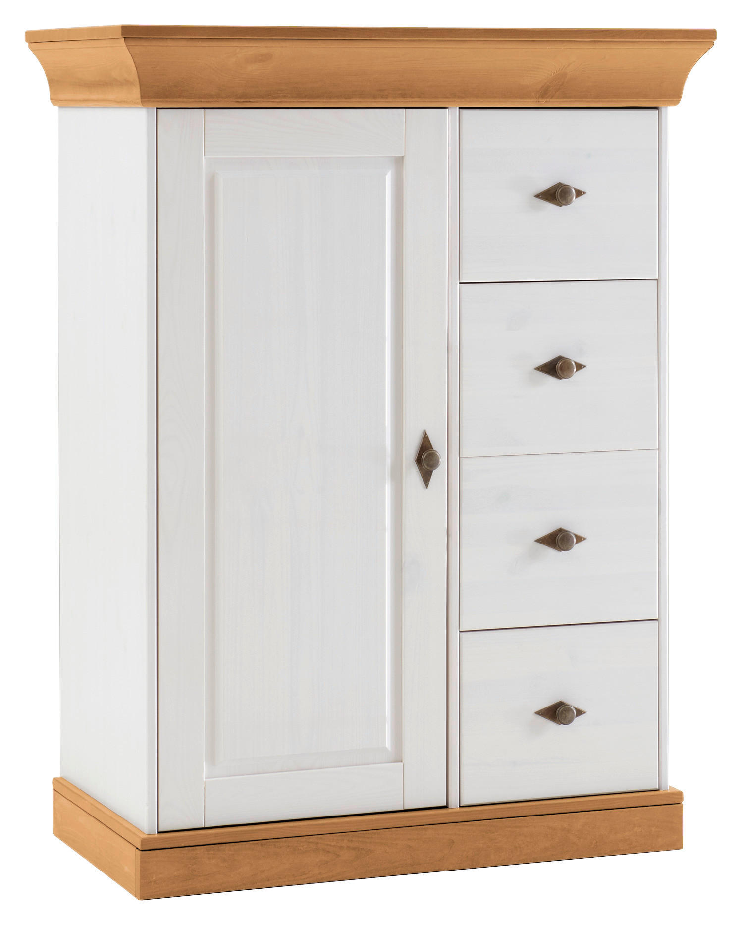 KOMMODE  in 88/117/45 cm  - Laugenfarbig/Weiß, ROMANTIK / LANDHAUS, Holz/Metall (88/117/45cm) - Boxxx