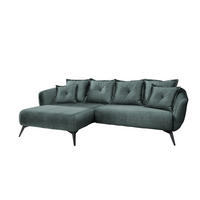 ECKSOFA in Velours Blau  - Blau/Schwarz, Modern, Holz/Textil (162/277cm) - Livetastic
