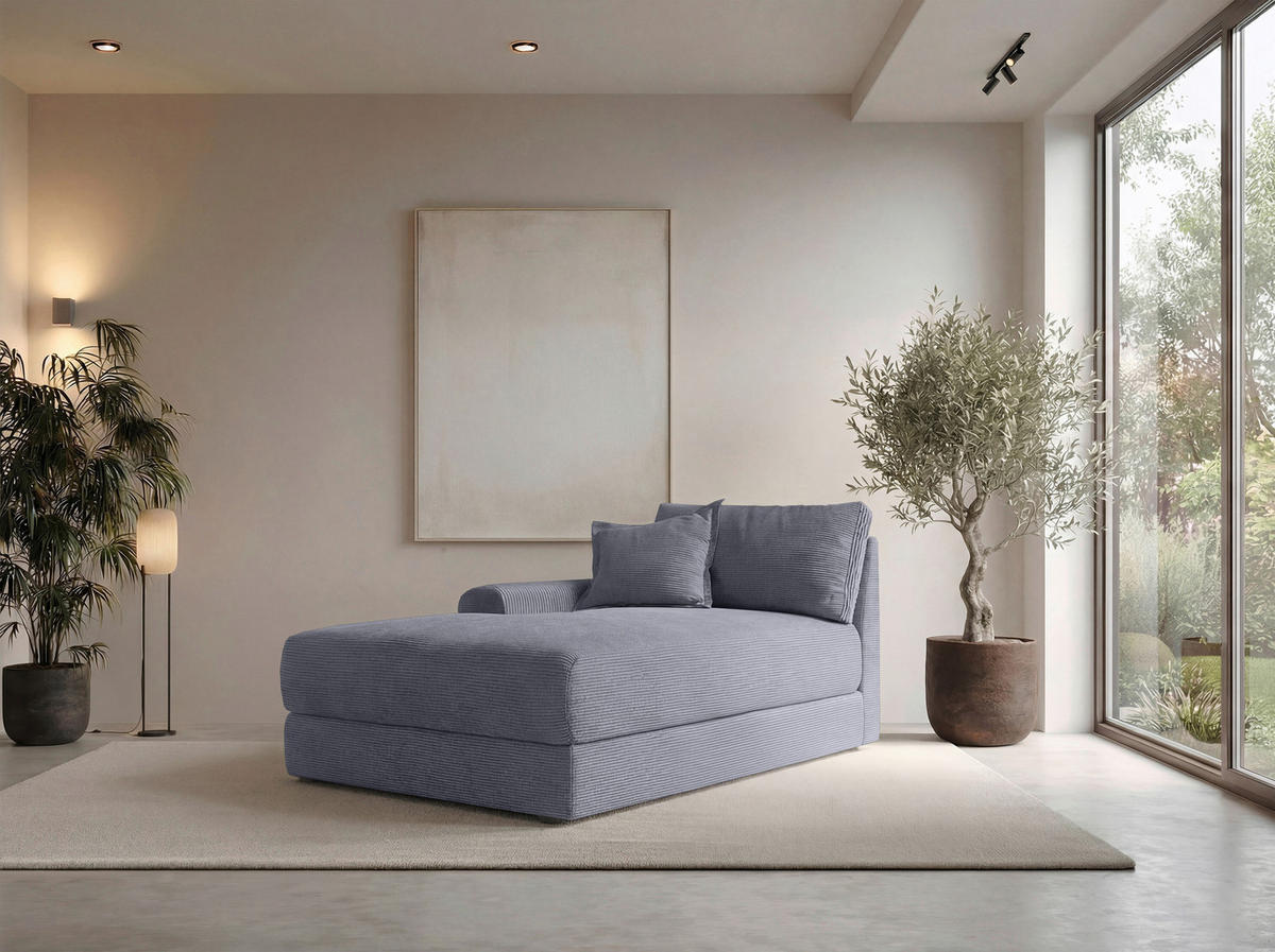 BIGSOFA Cord Dunkelgrau  - Dunkelgrau/Schwarz, MODERN, Kunststoff/Textil (117/93/190cm) - Carryhome