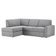 ECKSOFA  in Webstoff Grau  165/224 cm  - Schwarz/Grau, KONVENTIONELL, Kunststoff/Textil (165/224cm) - Xora