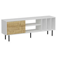 LOWBOARD Canberra  160/57/35 cm  - Eichefarben/Schwarz, Design, Holzwerkstoff/Metall (160/57/35cm) - Livetastic