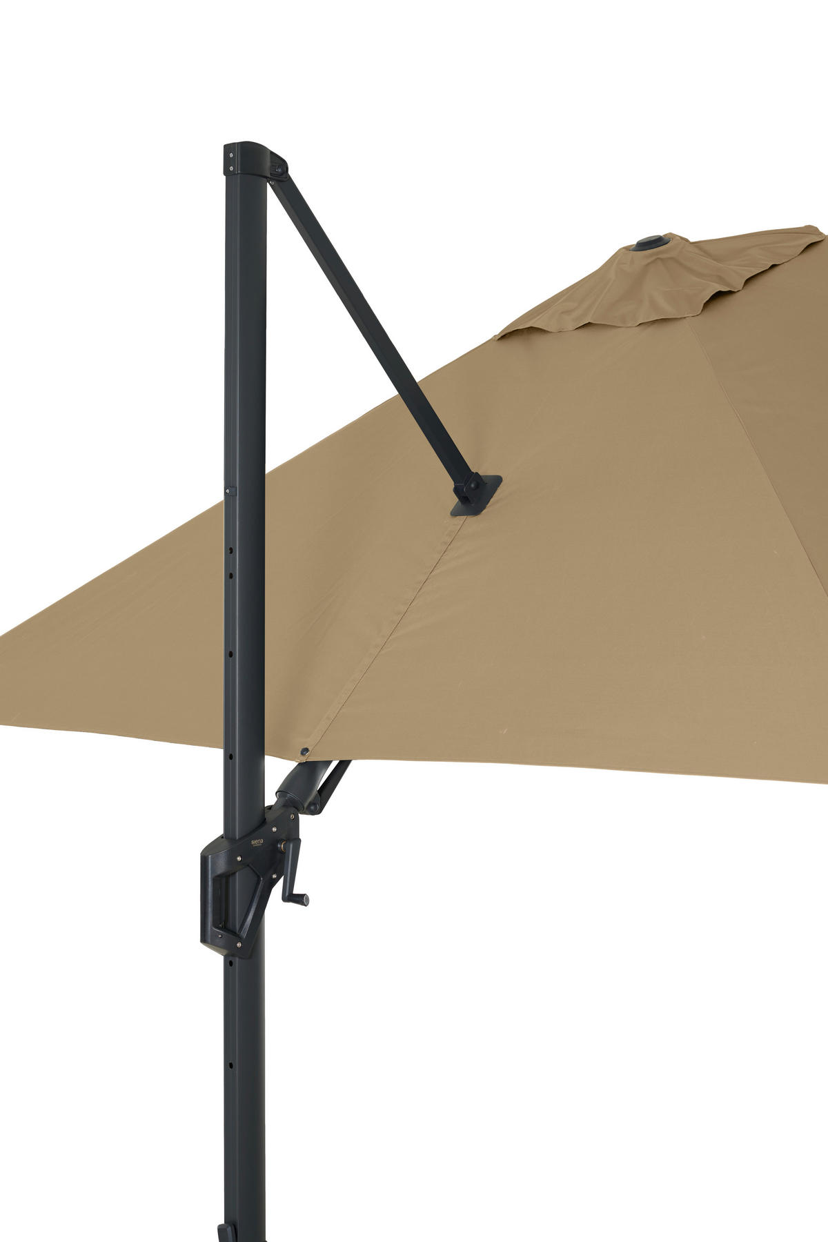 AMPELSCHIRM 300 cm Taupe  - Taupe/Anthrazit, MODERN, Textil/Metall (300/300cm) - Siena Garden