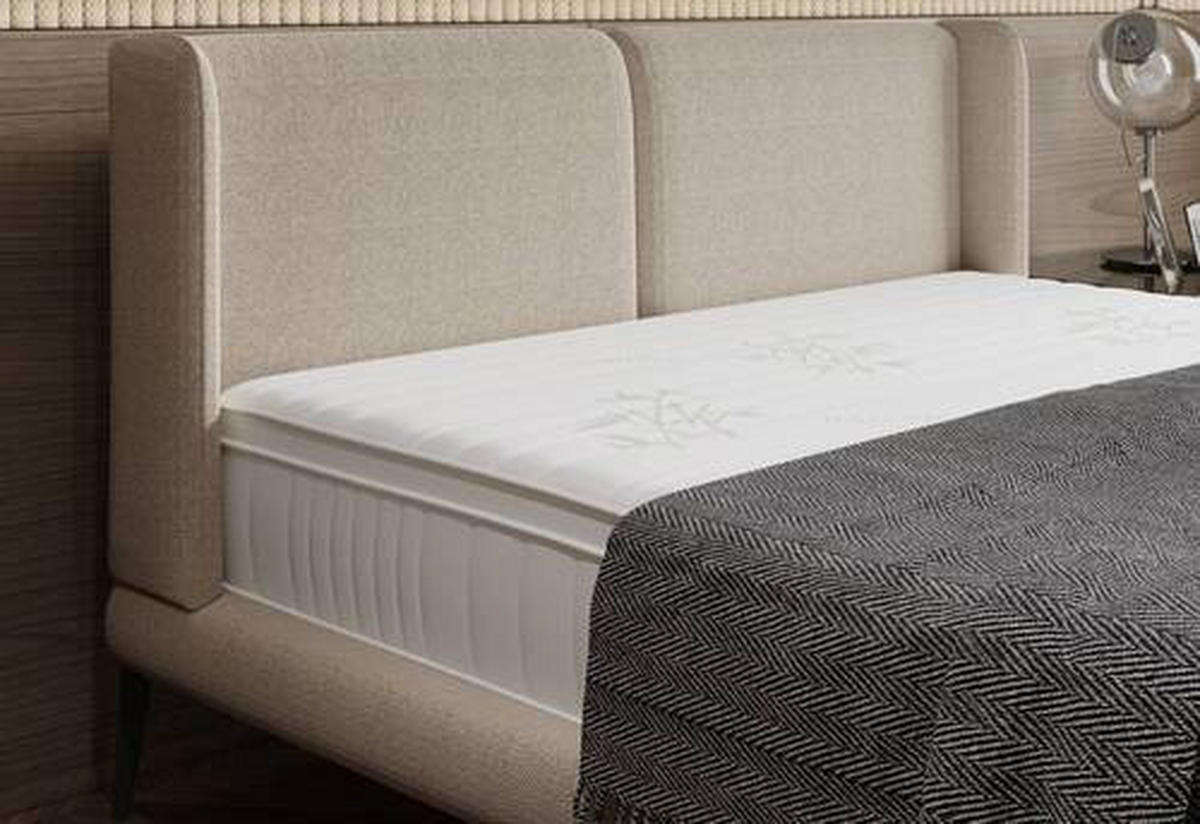 KÁRPITOZOTT ÁGY 180/200 cm  konyak  - fekete/konyak, Modern, textil/fém (180/200cm) - Livetastic