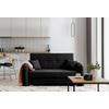 SCHLAFSOFA in Chenille Schwarz  - Silberfarben/Schwarz, Design, Kunststoff/Textil (155/105/75cm) - MID.YOU