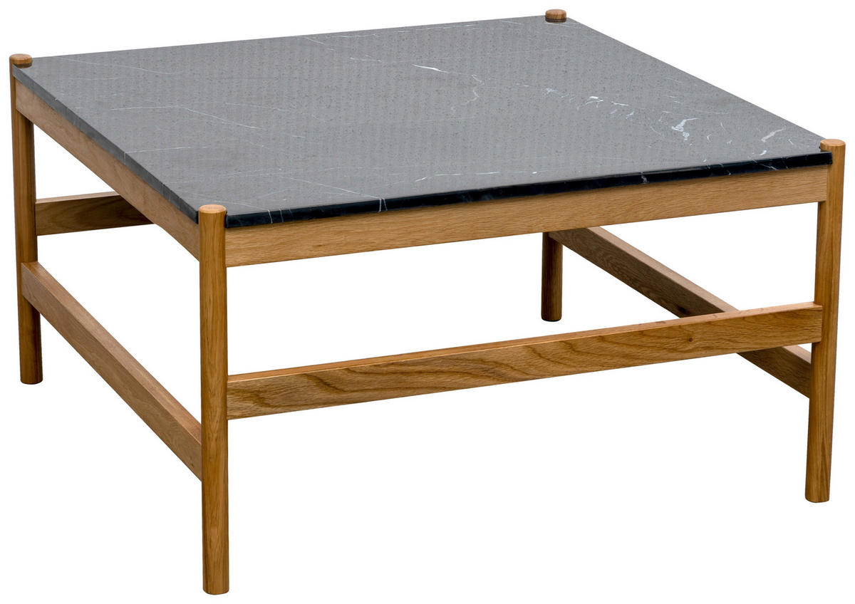 DOHÁNYZÓASZTAL fa, kő   - natúr/fekete, Modern, kő/fa (80/45/80cm) - MID.YOU
