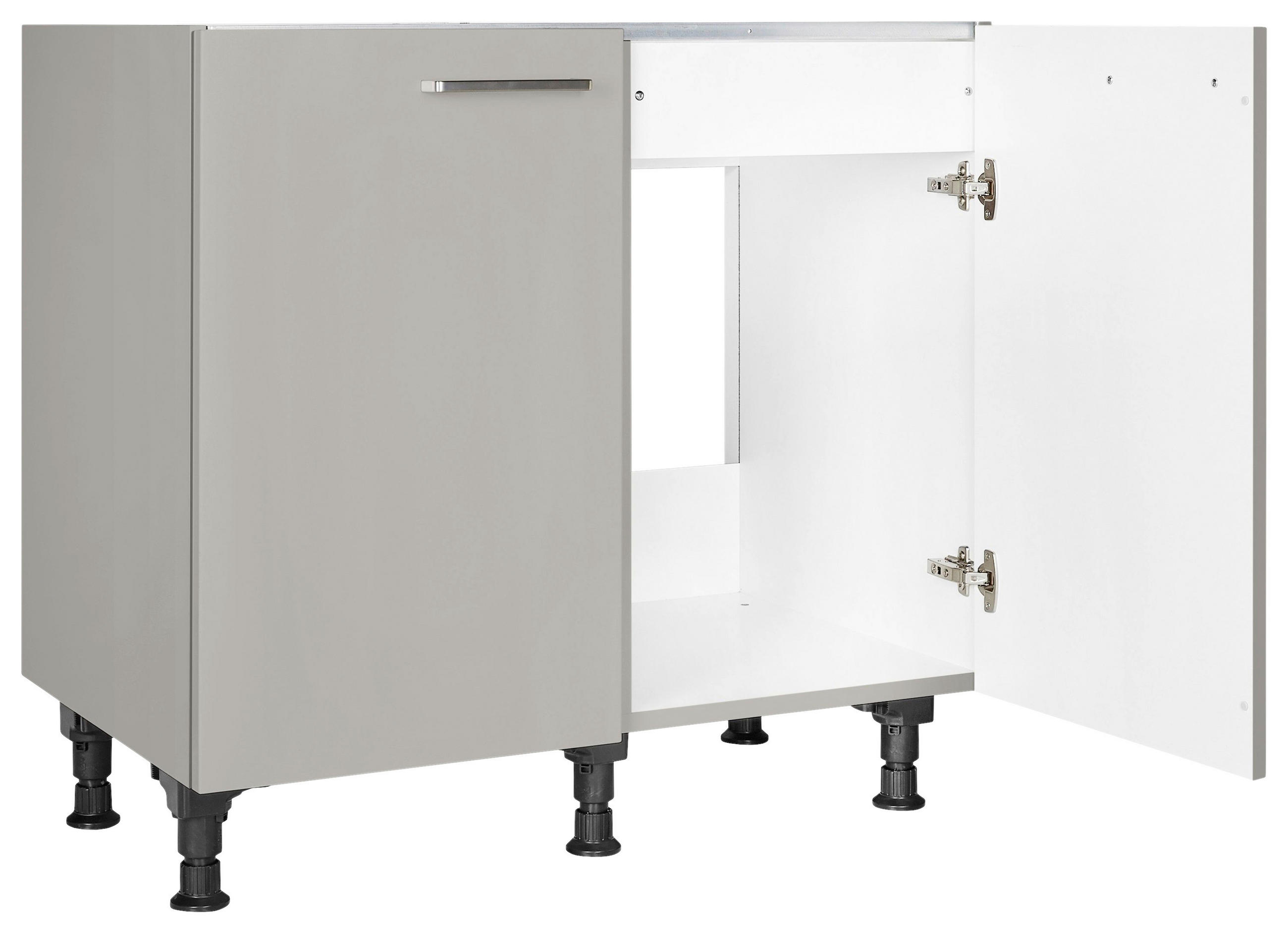 SPÜLENUNTERSCHRANK 90/87/56 cm  in Grau  - Edelstahlfarben/Grau, MODERN, Holzwerkstoff/Metall (90/87/56cm) - Nobilia