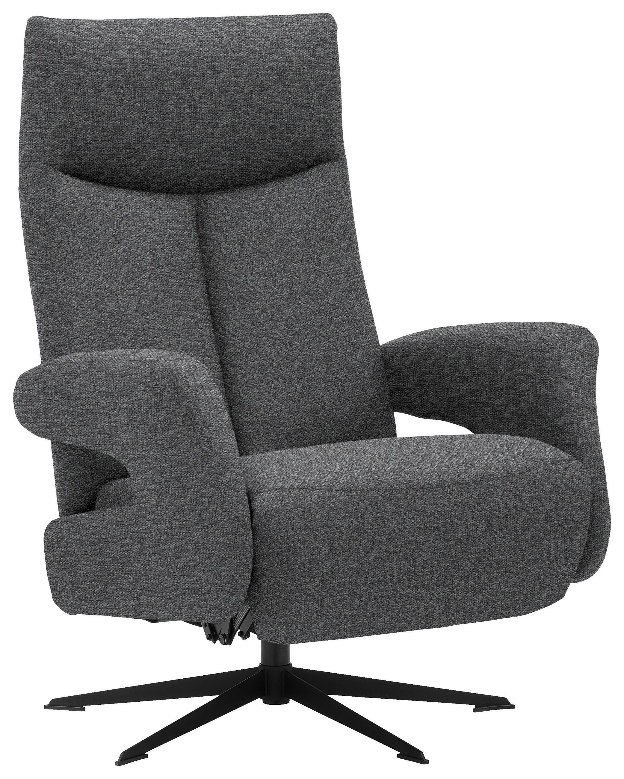 RELAXSESSEL Webstoff Relaxfunktion    - Anthrazit/Schwarz, Design, Textil/Metall (74/105/82cm) - Welnova