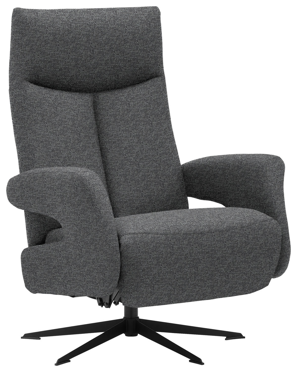 RELAXSESSEL in Textil Anthrazit  - Anthrazit/Schwarz, Design, Textil/Metall (74/105/82cm) - Welnova