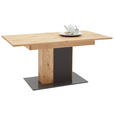 ESSTISCH 160-200/90/75,4 cm Echtholz  Holz ausziehbar rechteckig Anthrazit, Eichefarben  - Eichefarben/Anthrazit, Natur, Glas/Holz (160-200/90/75,4cm) - Waldwelt