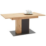 ESSTISCH 160-200/90/75,4 cm Echtholz Holz ausziehbar rechteckig Anthrazit, Eichefarben - Eichefarben/Anthrazit, Natur, Glas/Holz (160-200/90/75,4cm) - Waldwelt