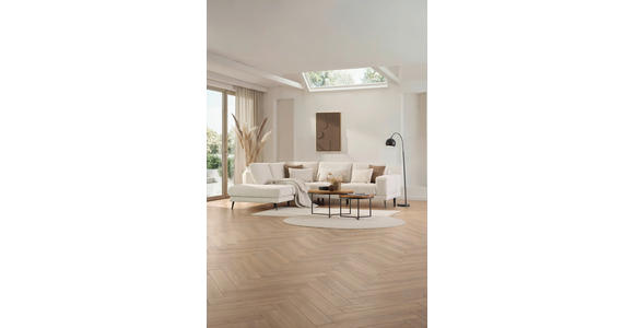 ECKSOFA Beige Struktur  - Beige/Schwarz, KONVENTIONELL, Textil/Metall (237/280cm) - Cantus