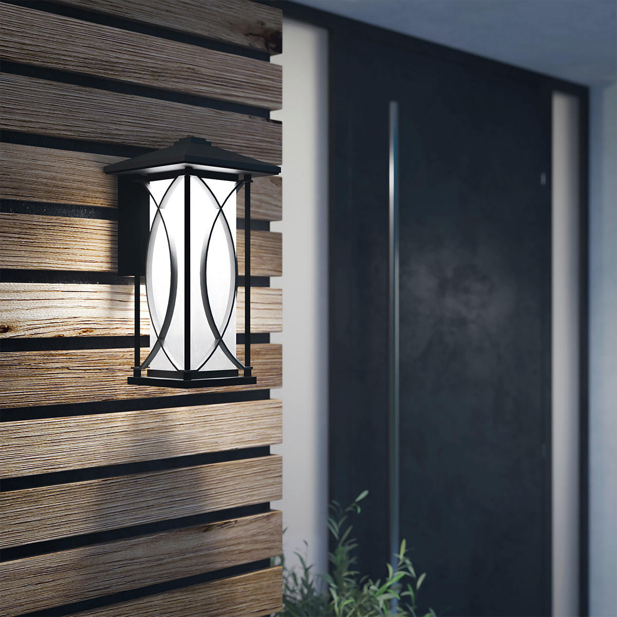 AUSSENWANDLEUCHTE - Schwarz, Konventionell, Glas/Metall (20cm) - Elstead Lighting