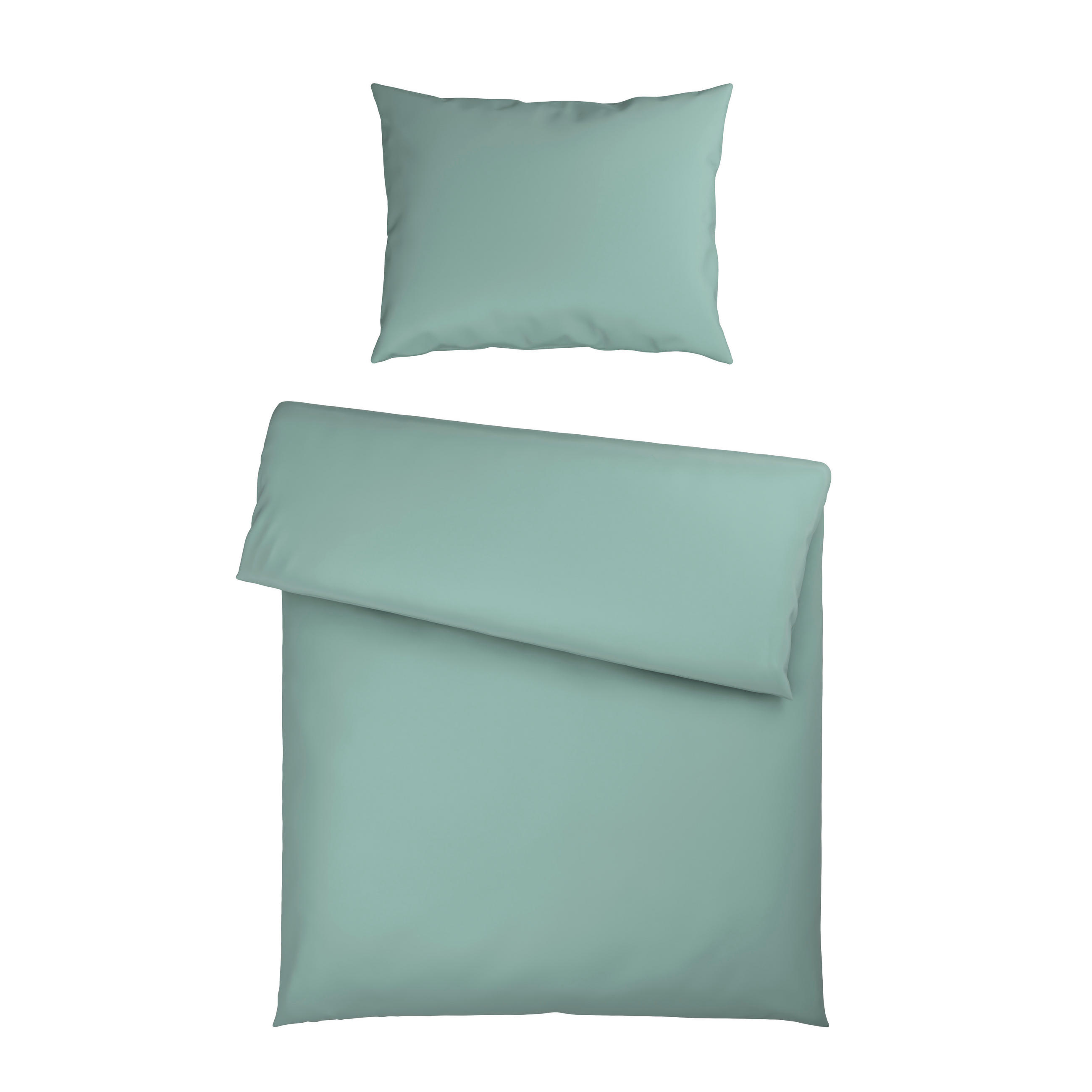 BETTWÄSCHESET 2-teilig TANJA Satin 160/210 cm  - Salbeigrün, Basics, Textil (160/210cm) - Novel