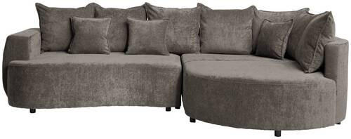 ECKSOFA in Chenille Dunkelbraun  307/194 cm  - Dunkelbraun/Schwarz, Design, Kunststoff/Textil (307/194cm) - Carryhome