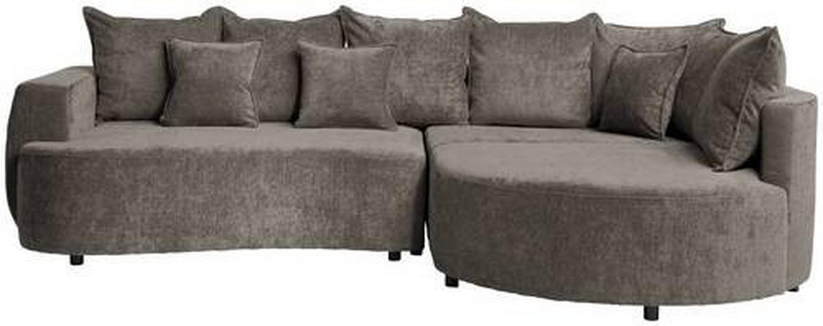 ECKSOFA in Chenille Dunkelbraun  - Dunkelbraun/Schwarz, Design, Kunststoff/Textil (307/194cm) - Carryhome