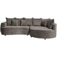 ECKSOFA in Chenille Dunkelbraun  - Dunkelbraun/Schwarz, Design, Kunststoff/Textil (307/194cm) - Carryhome