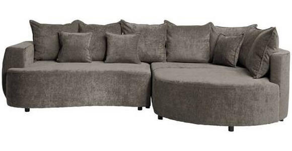 ECKSOFA Dunkelbraun Chenille  - Dunkelbraun/Schwarz, Design, Kunststoff/Textil (307/194cm) - Carryhome