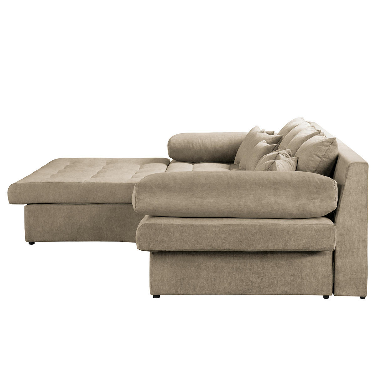 ECKSOFA Naomi Cappuccino Mikrofaser Rückenkissen  - Schwarz/Cappuccino, Design, Kunststoff/Textil (243/284cm) - P & B