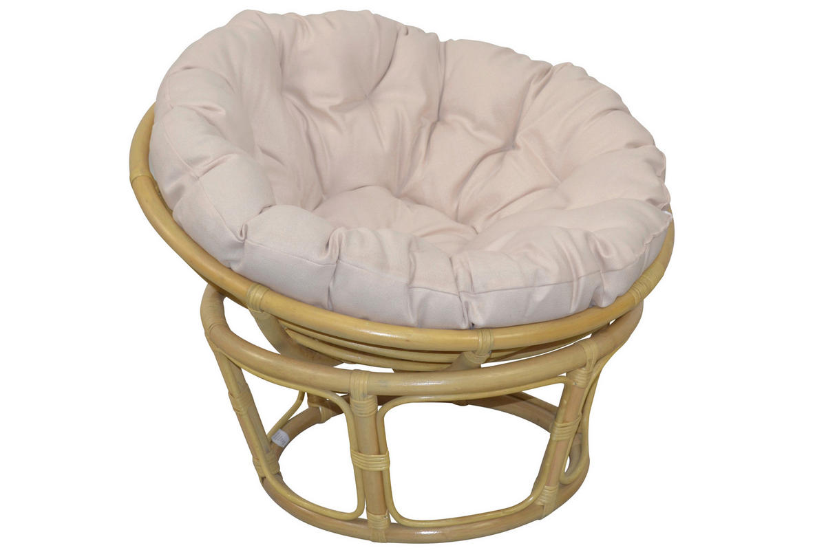 SESSEL Beige    - Beige/Creme, Natur, Holz/Textil (80/80/60cm) - MID.YOU
