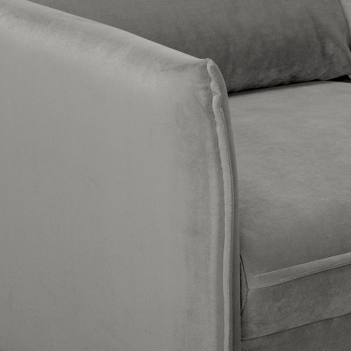 2-SITZER-SOFA JULI Samt Grau  - Schwarz/Grau, Design, Holz/Textil (138/86/100cm) - P & B