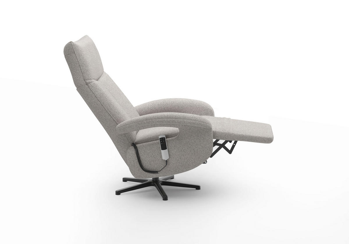 SESSEL in Chenille Silberfarben  - Silberfarben/Schwarz, Modern, Textil/Metall (74/112/82cm) - Sit & More