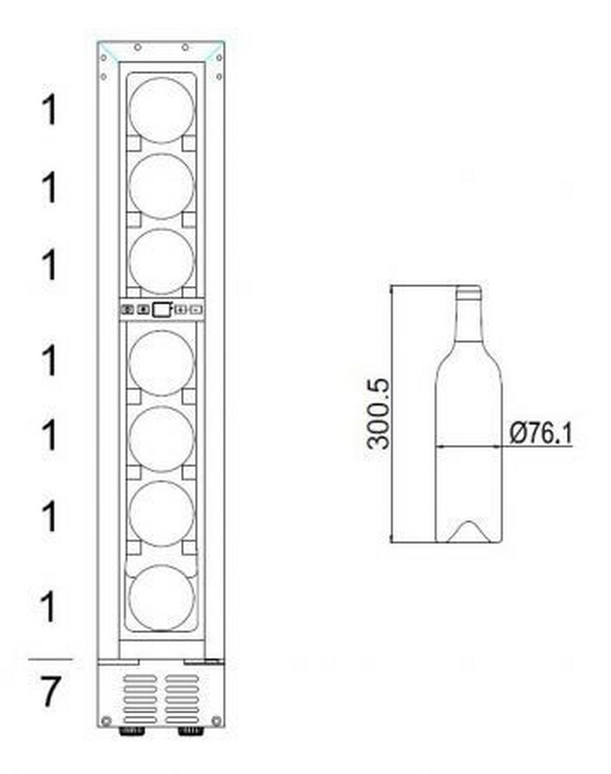 WEINKÜHLSCHRANK WK 341 100 2S  - Schwarz, Basics, Glas/Metall (14,8/82/57,5cm) - Amica