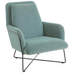 SESSEL in Chenille Türkis  - Türkis/Schwarz, Design, Textil/Metall (73/85/96cm) - Johann Jakob