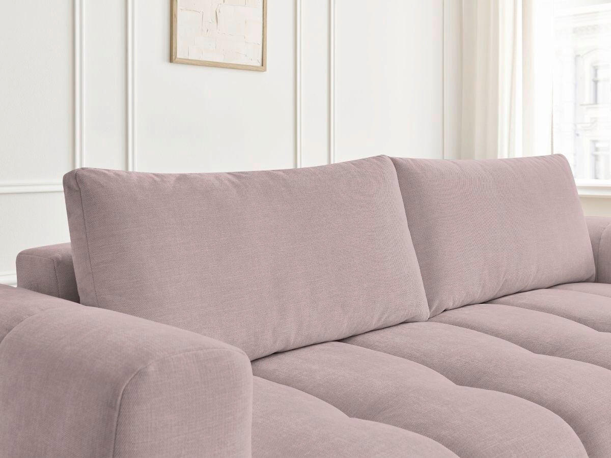 SCHLAFSOFA FUJI Leinenoptik Pink  inkl.  - Pink/Schwarz, MODERN, Kunststoff/Textil (251/113/88cm)