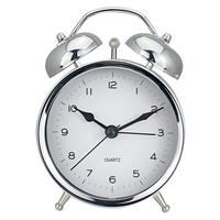 VÄCKARKLOCKA svart, silver, vit 9,7/13,5/5,4 cm  - vit/silver, Basics, metall/glas (9,7/13,5/5,4cm) - Ambia Home