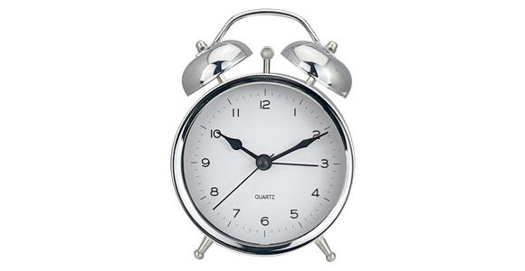 WECKER Schwarz, Silberfarben, Weiß 9,7/13,5/5,4 cm  - Silberfarben/Schwarz, Basics, Glas/Kunststoff (9,7/13,5/5,4cm) - Ambia Home