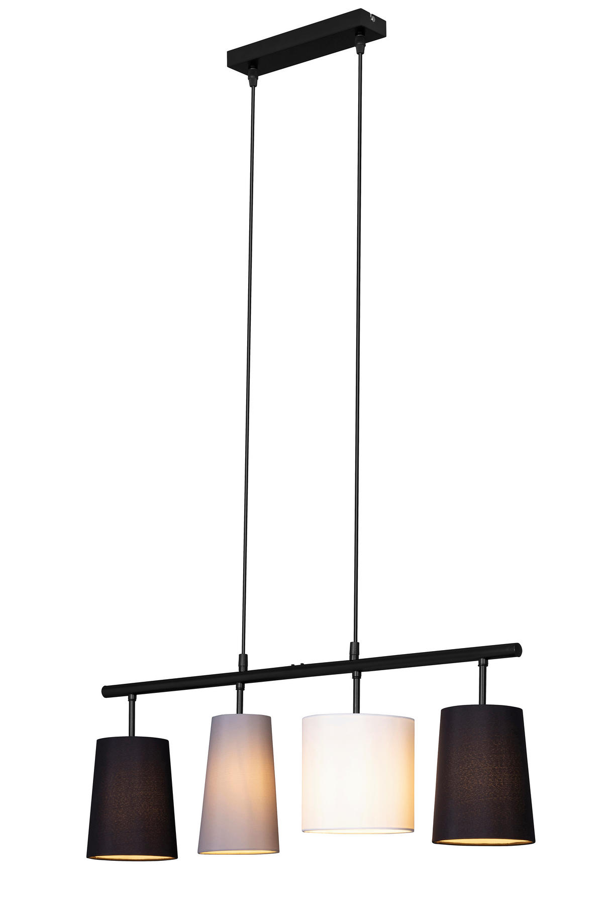 VISEČA NIHALNA SVETILKA  Luri   74/120/15 cm         E27 - siva/črna, Basics, kovina/tekstil (74/120/15cm)