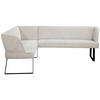 ECKBANK 189/223 cm Webstoff Hellgrau, Schwarz   - Hellgrau/Schwarz, Design, Textil/Metall (189/223cm) - Novel