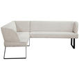 ECKBANK 189/243 cm Webstoff Schwarz, Hellgrau   - Hellgrau/Schwarz, Design, Textil/Metall (189/243cm) - Novel