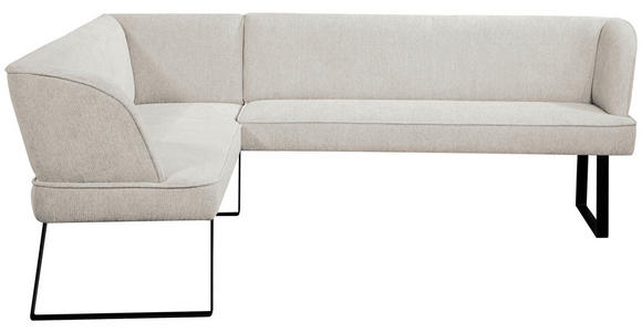 ECKBANK 189/243 cm Webstoff Schwarz, Hellgrau - Hellgrau/Schwarz, Design, Textil/Metall (189/243cm) - Novel