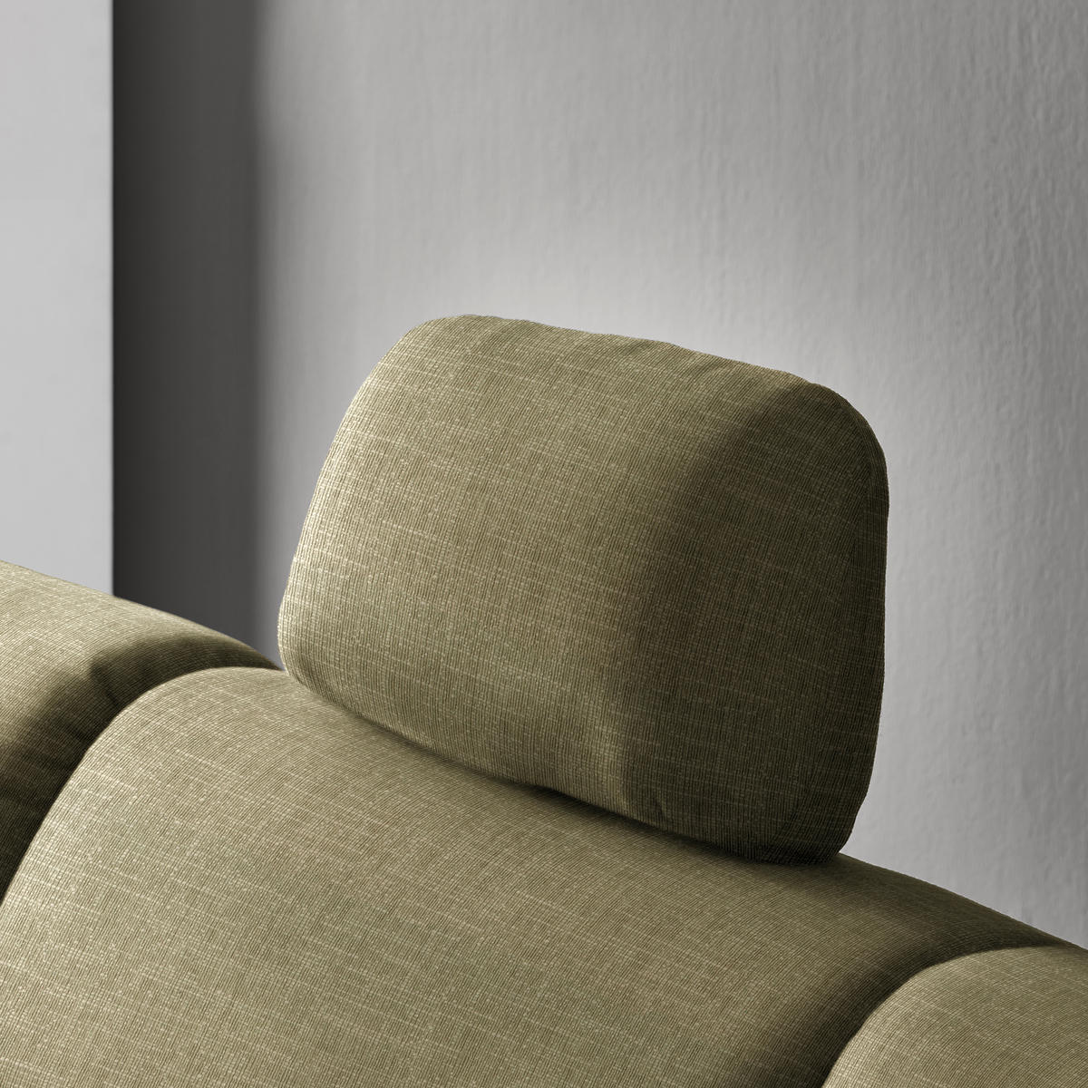 ECKSOFA in Chenille Olivgrün  208/227 cm  - Alufarben/Olivgrün, KONVENTIONELL, Textil/Metall (208/227cm) - Sedda