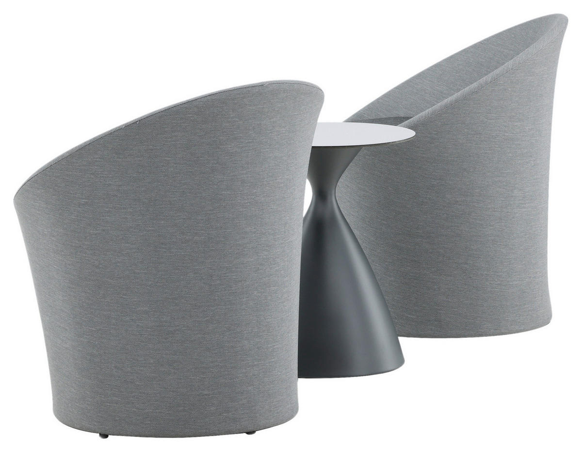 GARTENSET Aluminium  - Grau, KONVENTIONELL, Textil/Metall - Gardenson