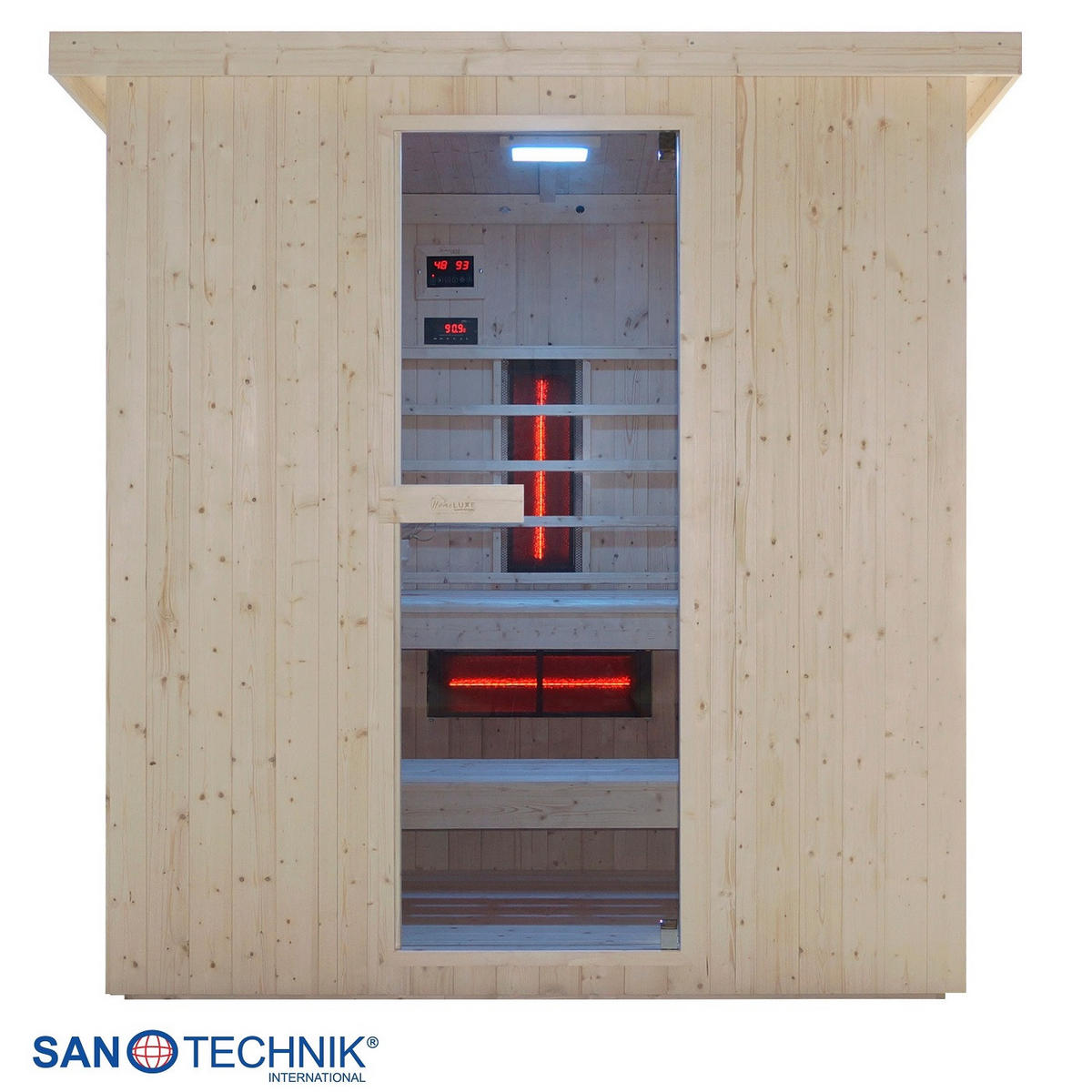 INFRAROTKABINE für 4-6 Personen Lahti  - Fichtefarben, KONVENTIONELL, Holz (198/181,5/202,2cm) - Sanotechnik
