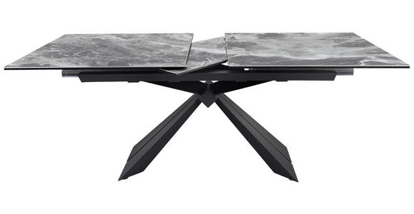 ESSTISCH in Metall, Glas, Keramik 200/76/95 cm - Schwarz/Grau, Design, Glas/Keramik (200/76/95cm) - Novel