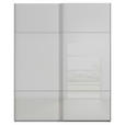 SCHWEBETÜRENSCHRANK 181/223/67 cm 2-türig Grau  - Alufarben/Grau, KONVENTIONELL, Glas/Holzwerkstoff (181/223/67cm) - Novel
