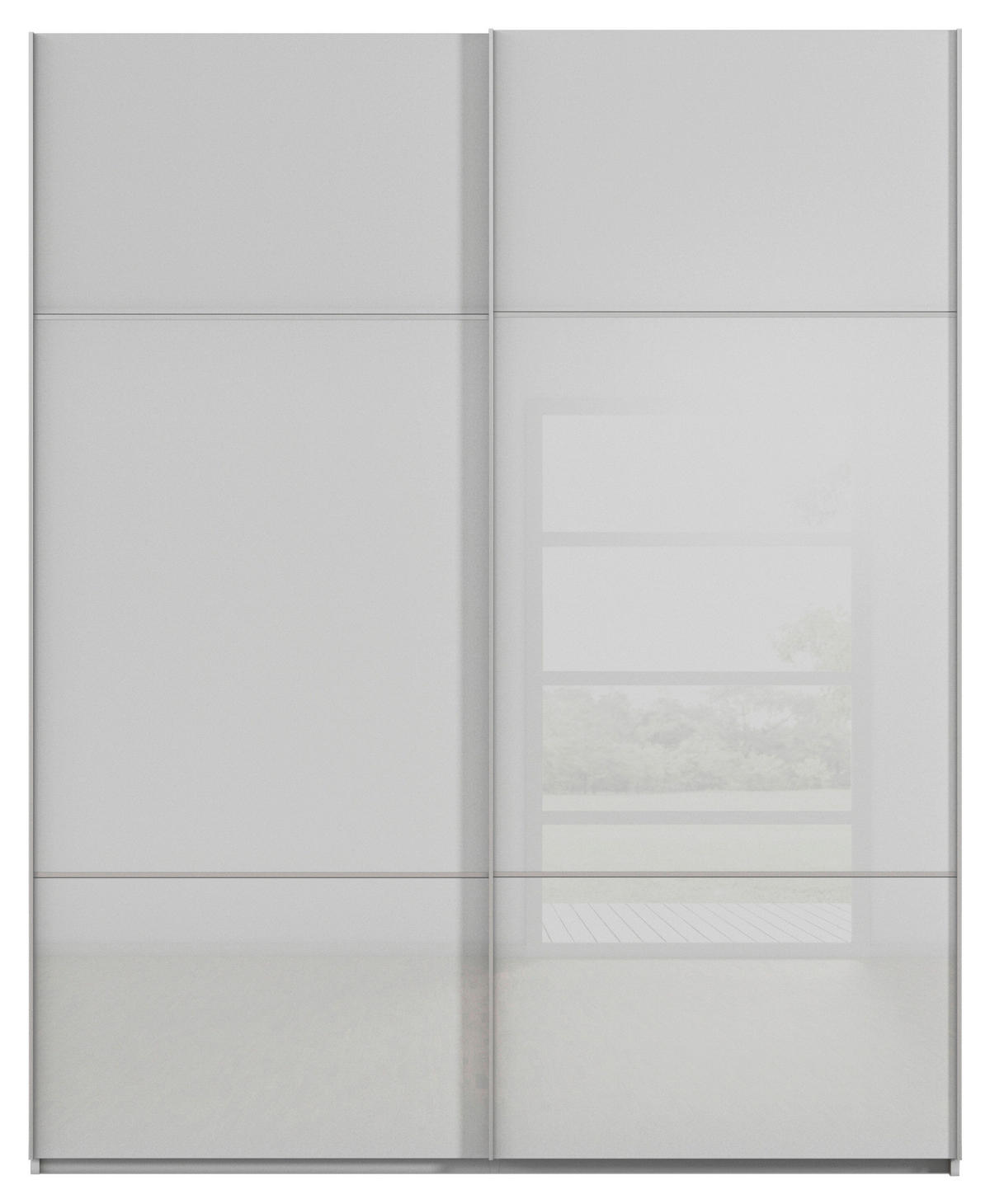 SCHWEBETÜRENSCHRANK in Grau  - Alufarben/Grau, Konventionell, Glas/Holzwerkstoff (181/223/67cm) - Novel