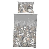 BETTWÄSCHE 2-teilig Lily Flanell 140/200 cm  - Grau, Basics, Textil (140/200cm) - Kaeppel