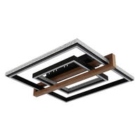 STROPNÍ LED SVÍTIDLO, 50/55/11,5 cm - tmavě hnědá/černá, Basics, kov/dřevo (50/55/11,5cm) - Globo