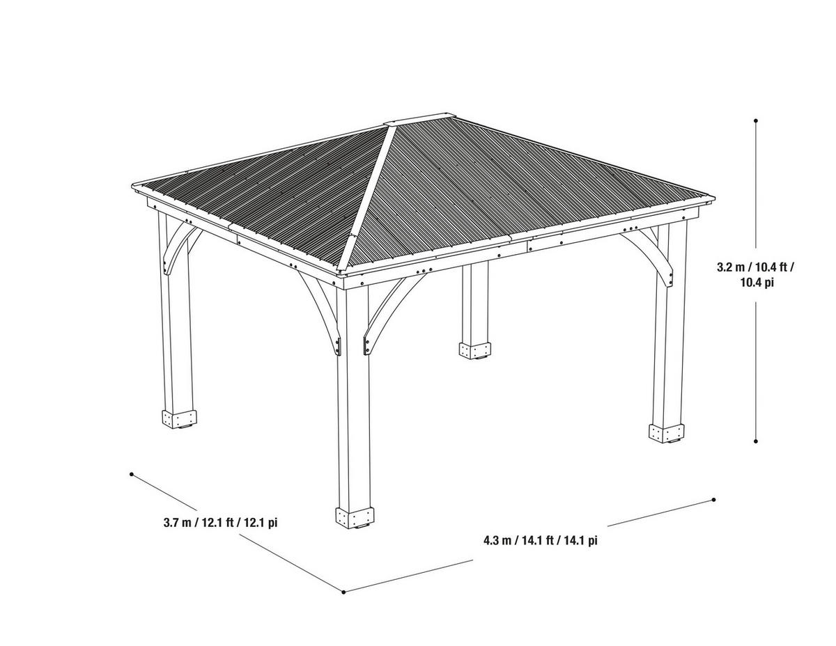 PAVILLON 427/317,5/365 cm  - Bronzefarben/Mokka, Basics, Holz/Metall (427/317,5/365cm) - Ambia Garden