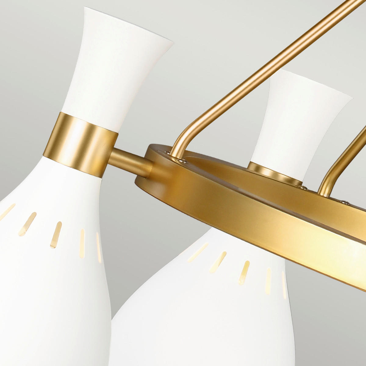 KRONLEUCHTER 81.3/89.3  cm   - Messingfarben/Weiß, KONVENTIONELL, Metall (81.3/89.3 cm) - Elstead Lighting