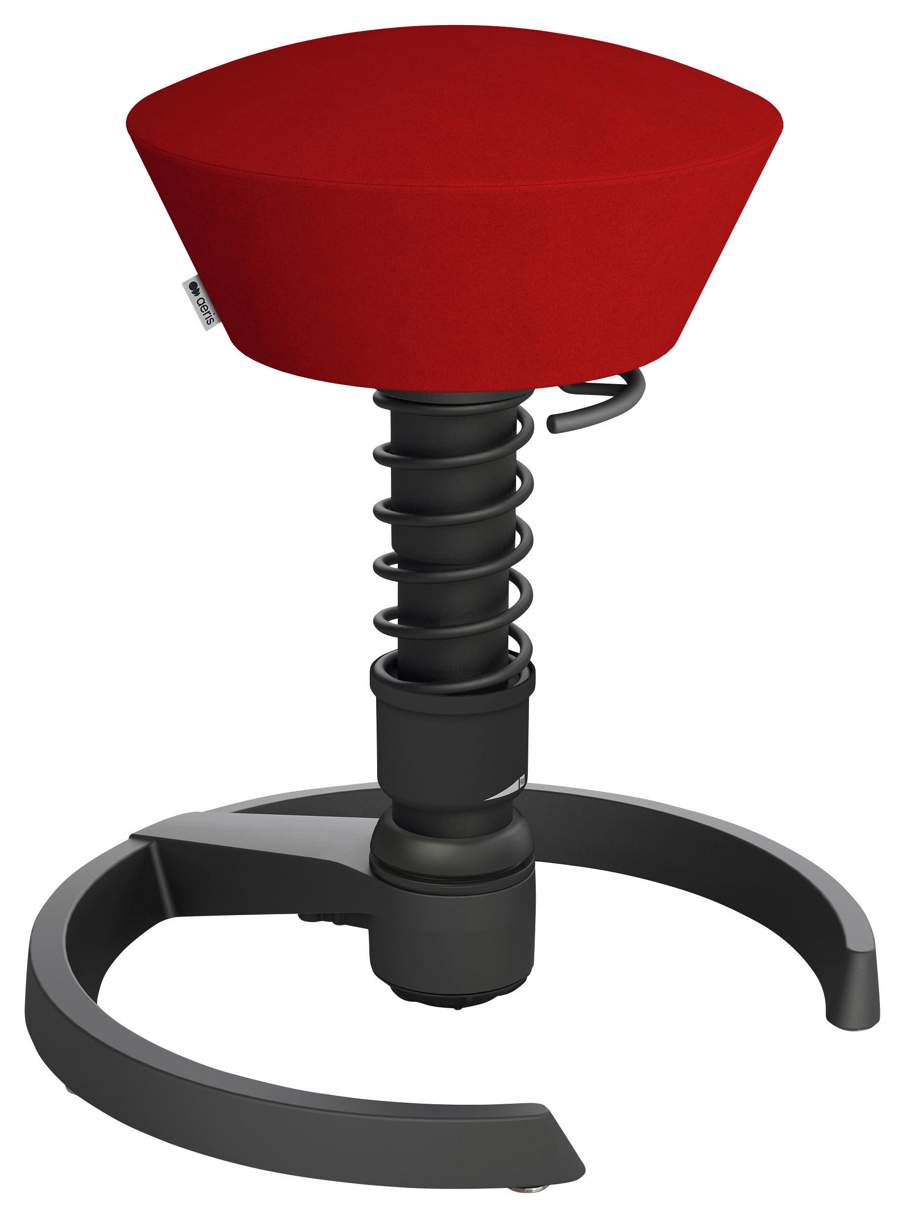 BÜROHOCKER Mikrofaser Schwarz, Rot  - Rot/Schwarz, Basics, Textil/Metall (55/45,66/55cm) - Aeris